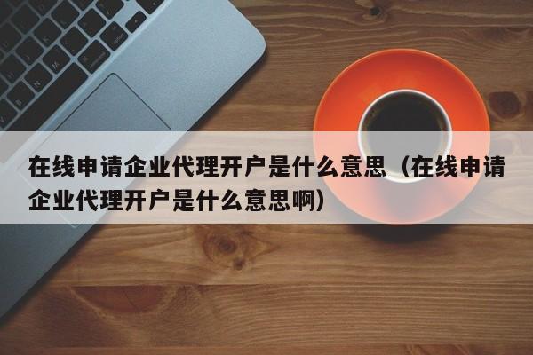 在线申请企业代理开户是什么意思（在线申请企业代理开户是什么意思啊）