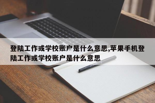 登陆工作或学校账户是什么意思,苹果手机登陆工作或学校账户是什么意思